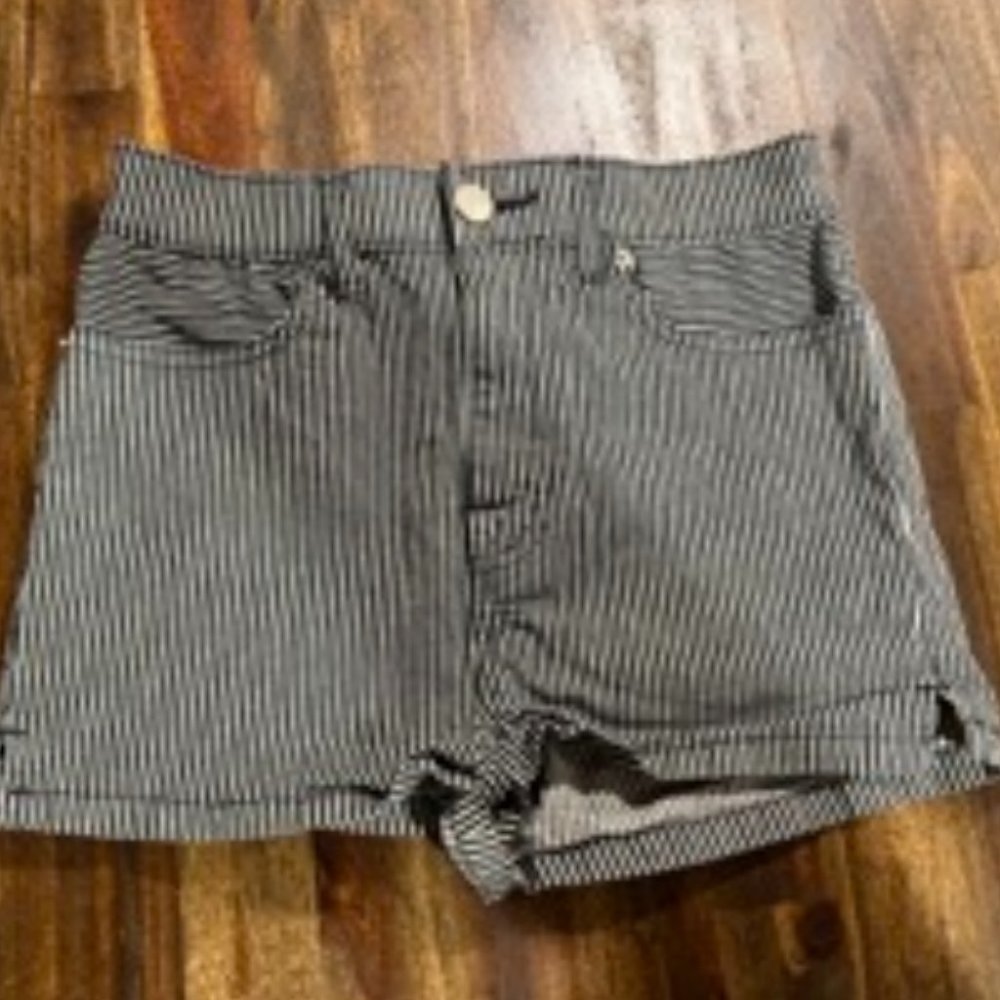Stripy Jean Shorts